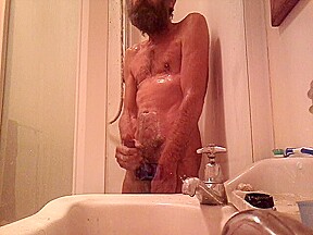 Nudist steve wanking his cock in...