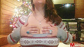Monica Mendez Christmas Sweater Webcam 1...