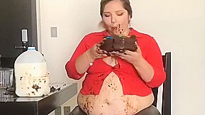 Women cake belly stuffing...