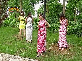 Chinese girls in outdoor bondage...