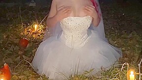 Bride With Pink Hair Masturbates In The Cemetery1
