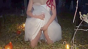 Bride With Pink Hair Masturbates In The Cemetery2