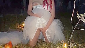 Bride With Pink Hair Masturbates In The Cemetery3