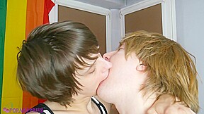 Boyfriends from europe kiss each other...