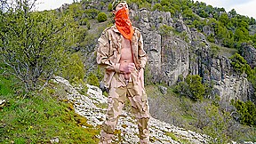 Soldier Wanks Himself On The Mountainside On A Warm Spring Northern Rocky Mountains...