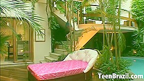 Blonde Teen girl from Brazil has Sex Outdoors