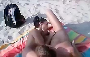 Nude beach couples public capers...