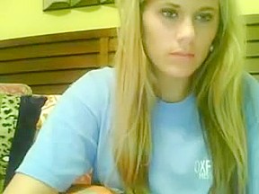 Hot Blond Girl Showing All On Skype...