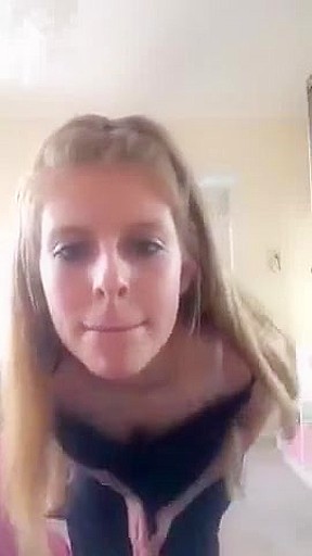 Blonde college girl trying on clothes Periscope st