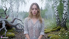 Caramel Ombre Girl Gets Roughly Plowed In Birch Grove
