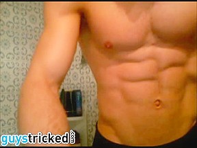 Straight muscle guy tricked on cam...