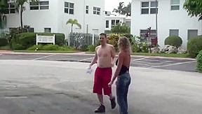 Blonde fucks with junior dude from street...