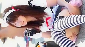 J cosplay cute maid girl ups...