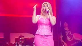 Beatrice Egli Pink Mini Dress Upskirt Pussy On Stage Oops...