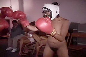 Topless Boxing with Two Black Amateurs