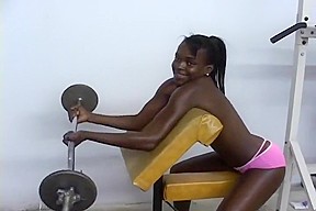 Athletic Black Babes Working Out Nude...