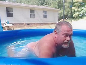 Naked pool dad...