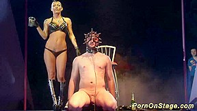 Extreme fetish porn on public stage...
