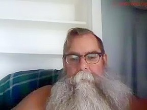 Bushy bearded dad cum...