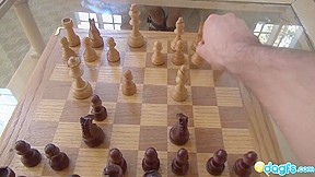 Sexy black gf hot strip chess...