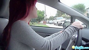 Emo girlfriend teasing in the car...