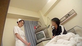 Japanese AV Model is a naughty nurse in position 69
