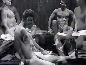 Guys in sauna...
