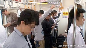 Naughty japanese teen has the train...