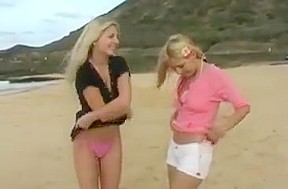 Two Lesbians Puts On A Show For The Boys On A Beach...