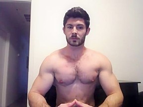 Hunky doing a cam show...