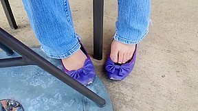 Public Barefoot Shoeplay With...