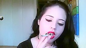 Crazy girl, smoking...