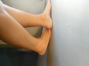 Candid stinky feet play in bus...