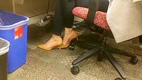 Candid shoeplay in office 2...