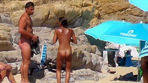 Naked arab girl playing water tennis...