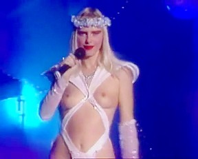Cicciolina Nearly Nude Live On Stage Italian Television...
