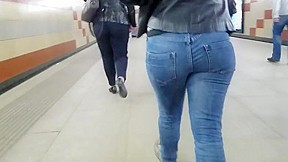 Bubble butt in blue jeans...