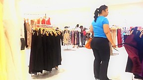 Fat Butt Black Pants Latina In Mall...