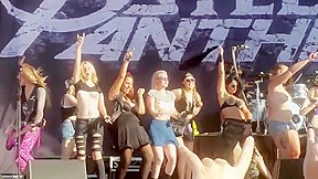 Steel panther rock show topless girls...