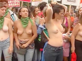 Topless protest girls...