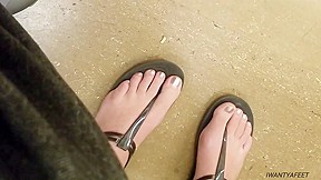 In thong sandals...