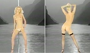 Sexy blonde striptease art...