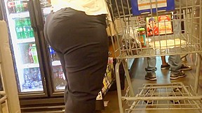 Short plump bbw booty checkout line...