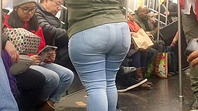 Super wide booty milf on train...