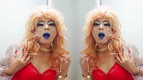Sissy pornstar niclo sexy makeup jerking...
