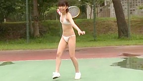Tennis and white striped cotton panties...