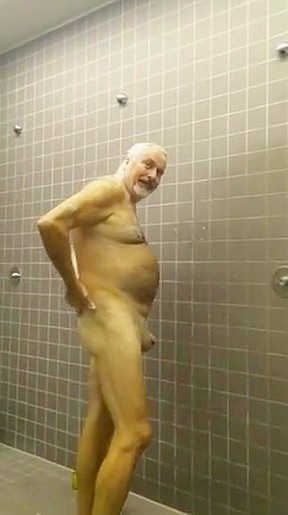 Sexy daddy takes a shower...
