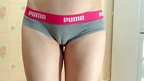 Cameltoe pussy in tight panties...