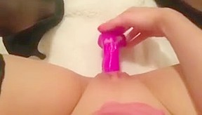 Showing my shaved cumming my new...