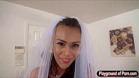 Janice Griffith in bridal gown screwed up and cum showered